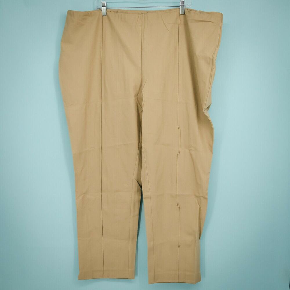 Lands End Plus Size 26W Pants Fit Slim Leg Mid Rise Stretch Khaki Pull On NWT